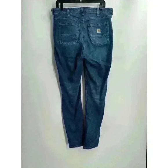 Carhartt Slim Fit Denim Jeans Women's Blue Casual Work Utility Pants Sz 12‎ Tall - Picture 2 of 6